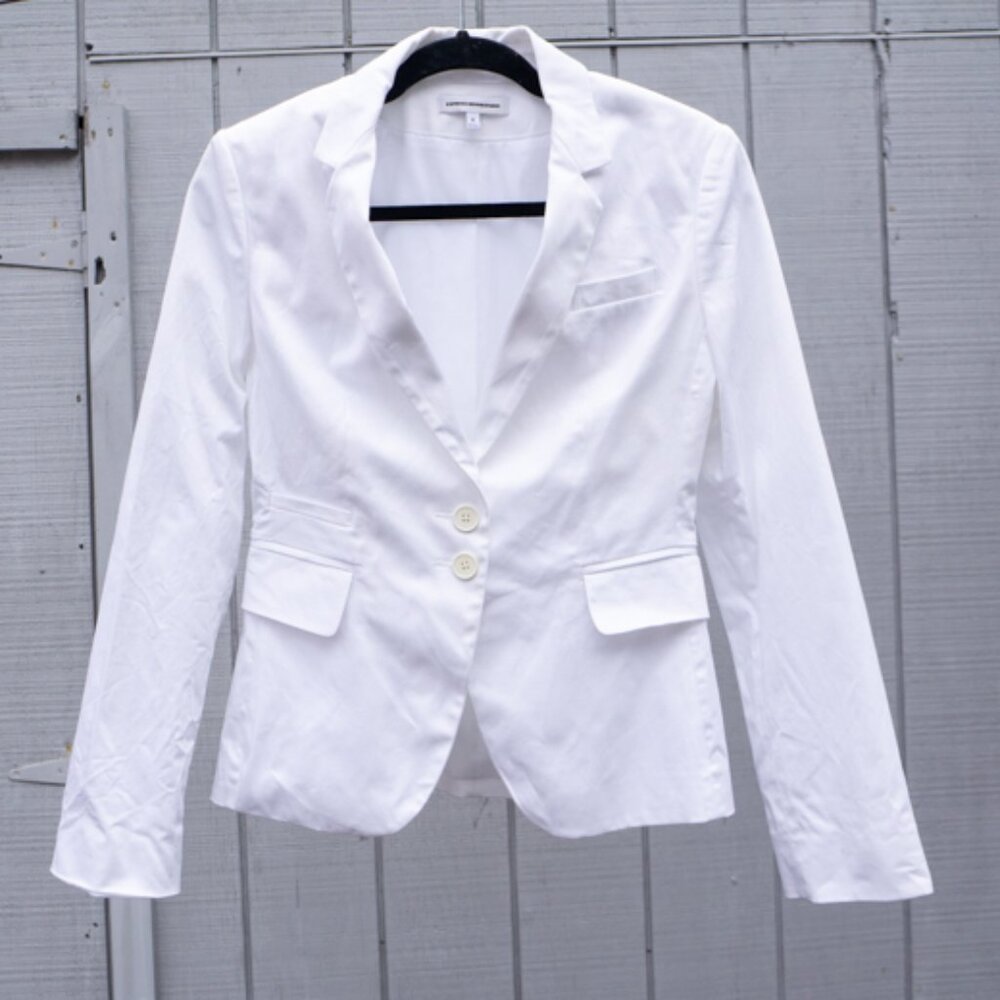 Express White Blazer 6 Cotton Single Breasted Y2K